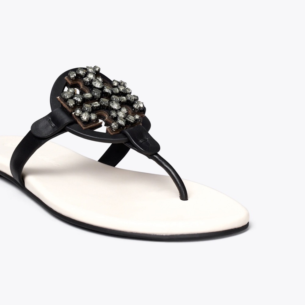 TORY BURCH CRYSTAL MILLER SOFT Size 11 M In Perfect Black/Spark Gold  N…